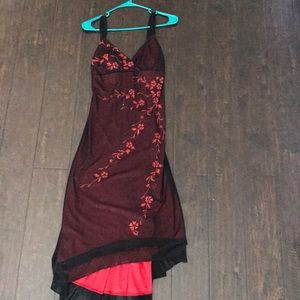 Black and red maxi dress